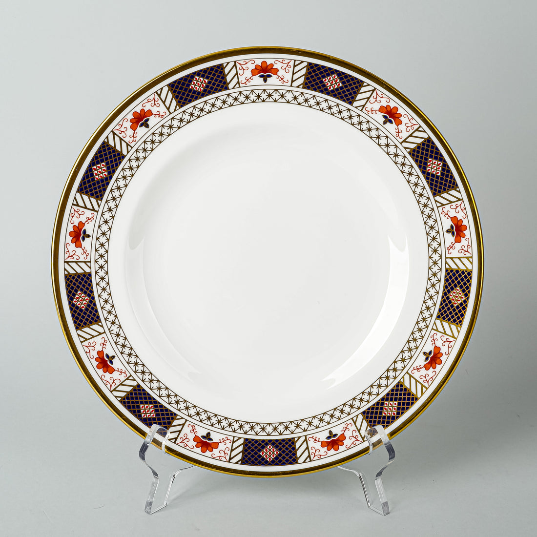 ROYAL CROWN DERBY Derby Border A1253 Dinner Plates Set of 4