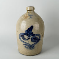 Vintage J.T. Hazen 2 Gallon Stoneware Jug With Cobalt Floral