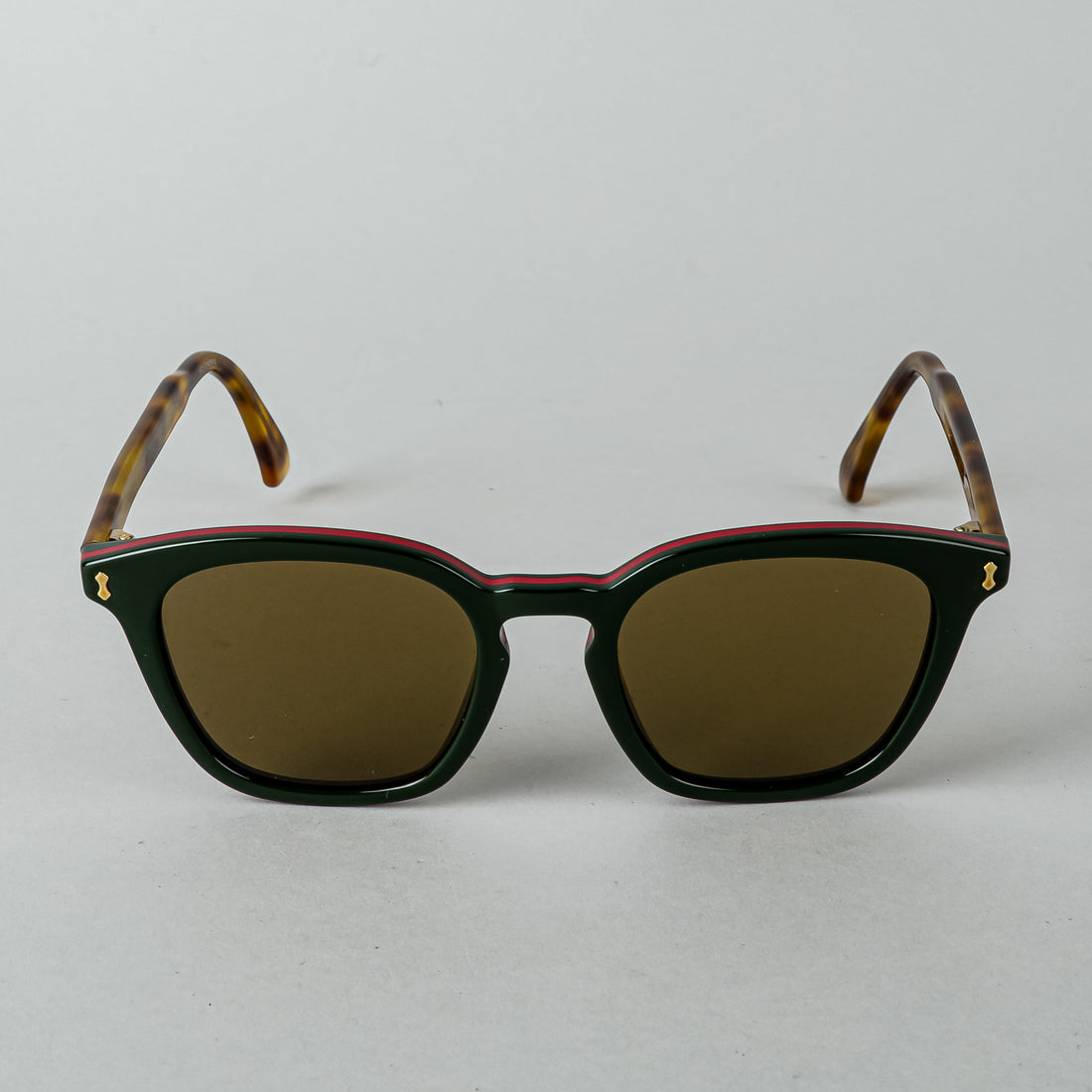 GUCCI Web Stripe Havana Sunglasses