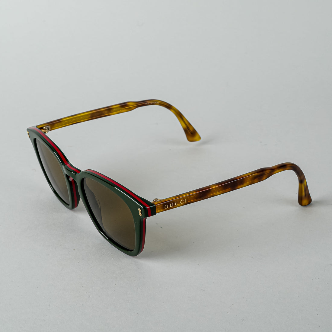 GUCCI Web Stripe Havana Sunglasses