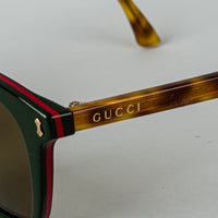 GUCCI Web Stripe Havana Sunglasses