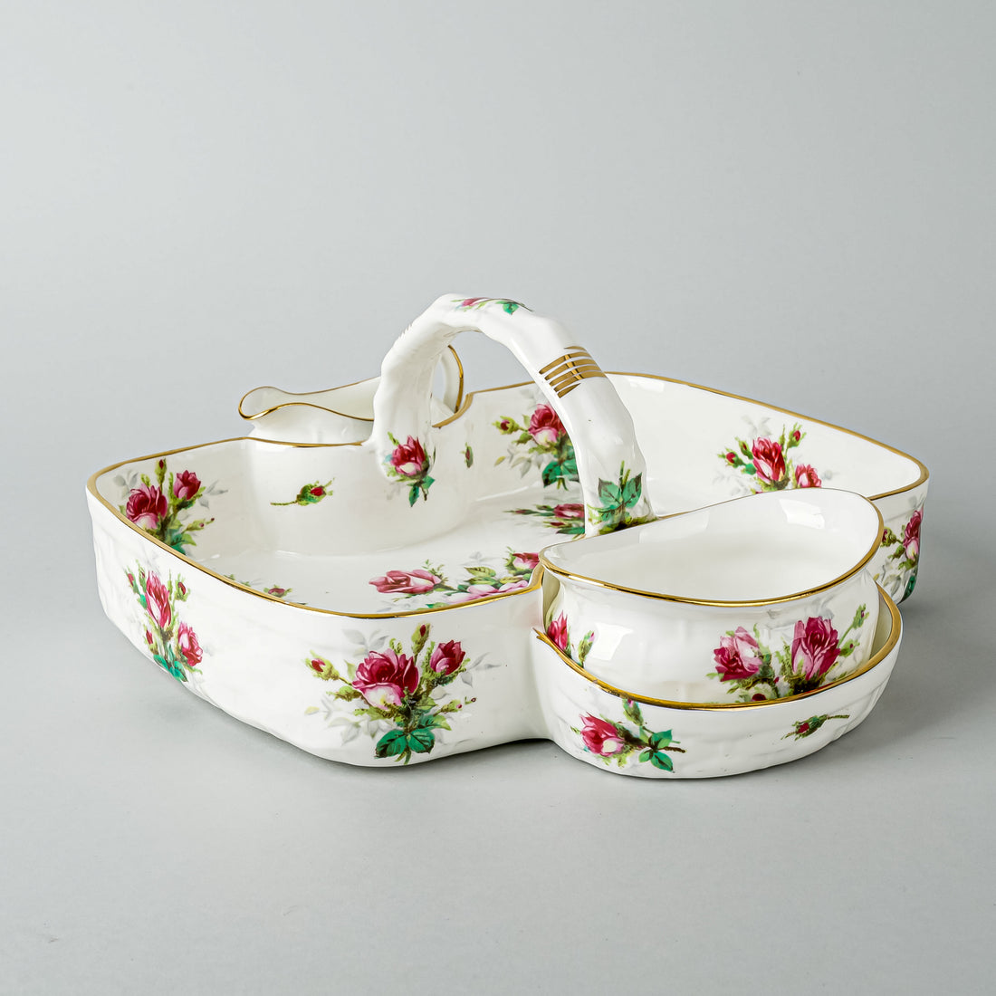 HAMMERSLEY Grandmother's Rose Berry Server 3 Pieces