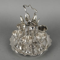 J.B.CHATTERLEY & SONS Silverplate Egg Cup Server 13 Pieces
