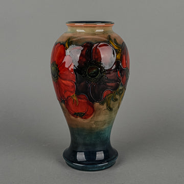 MOORCROFT Anemone Green/Blue Ground Vase