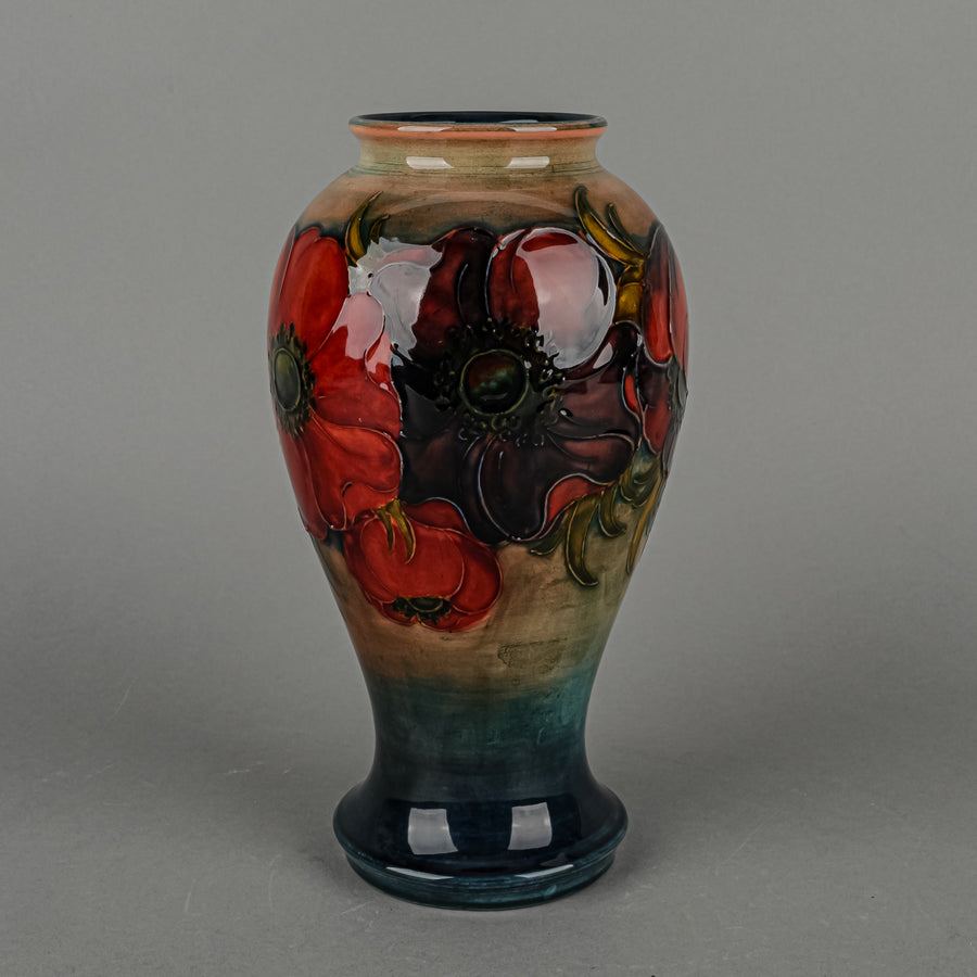 MOORCROFT Anemone Green/Blue Ground Vase