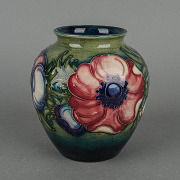 MOORCROFT Anemone Green/Blue Ground Vase