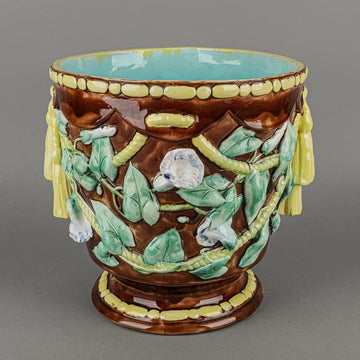 Vintage Majolica Jardiniere/Planter Morning Glory