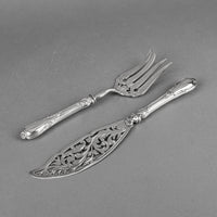 L.SCHROEDER Wursch Nouveau Silverplate Fish Server Set 2 Pieces