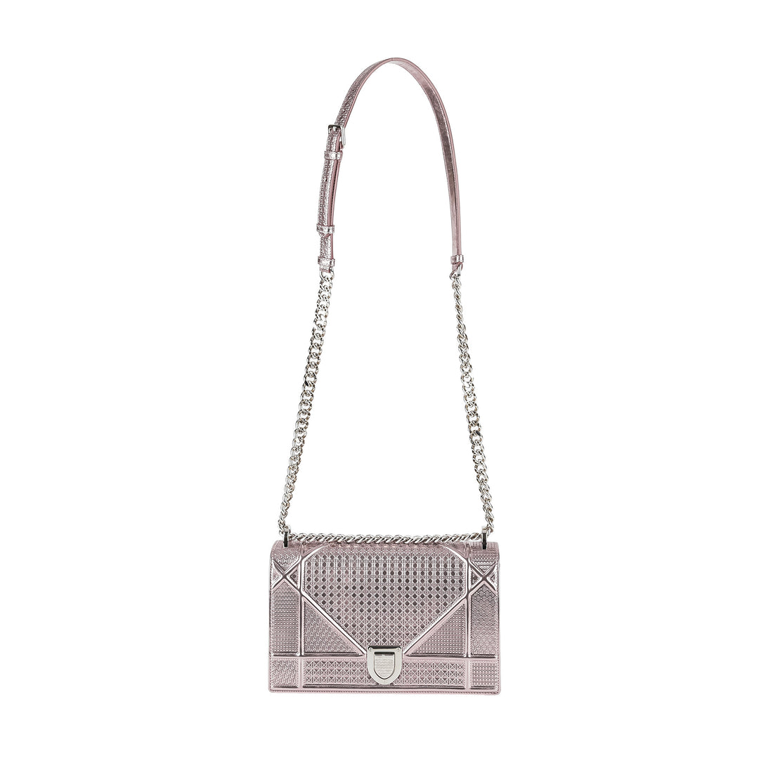 CHRISTIAN DIOR Pink Microcannage Diorama Shoulder Bag - Emdium