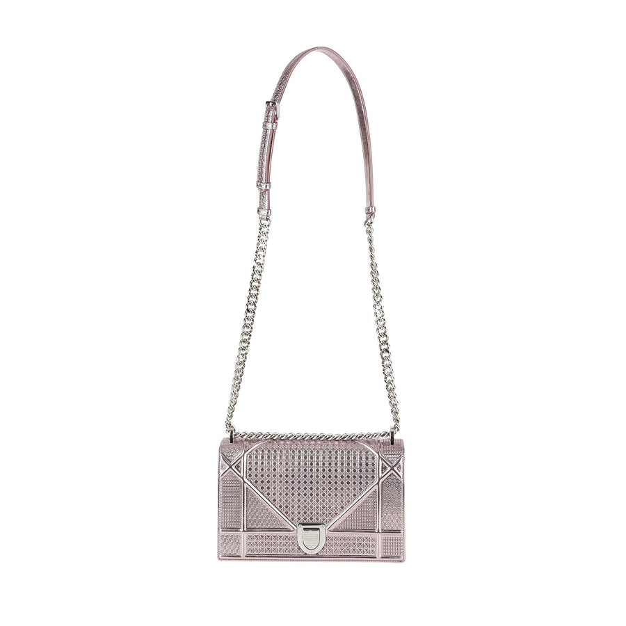 CHRISTIAN DIOR Pink Microcannage Diorama Shoulder Bag - Emdium