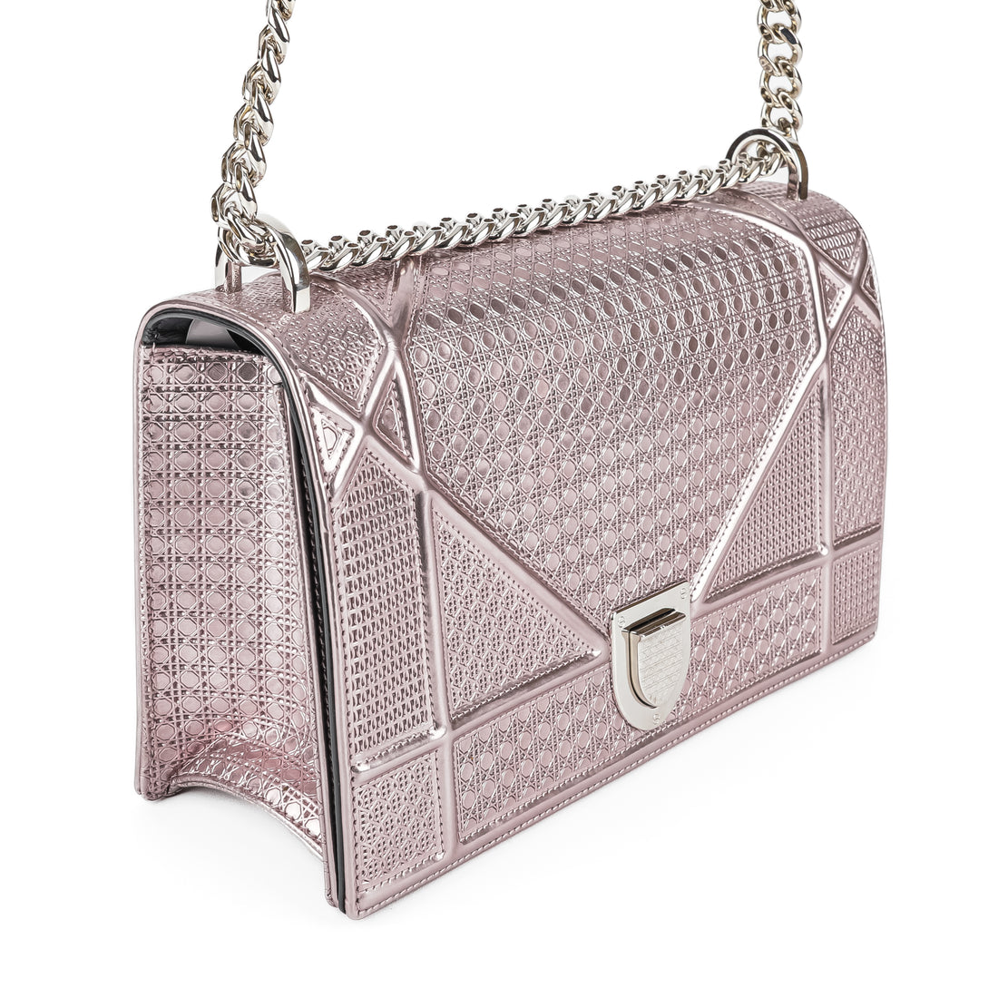CHRISTIAN DIOR Pink Microcannage Diorama Shoulder Bag - Emdium