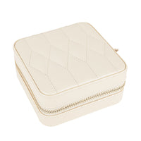 WOLF Caroline Zip Travel Case - Ivory Leather