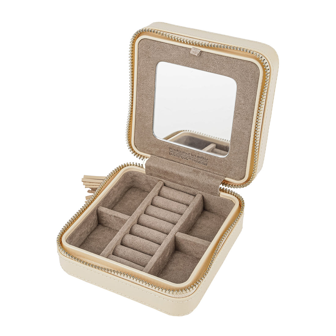 WOLF Caroline Zip Travel Case - Ivory Leather