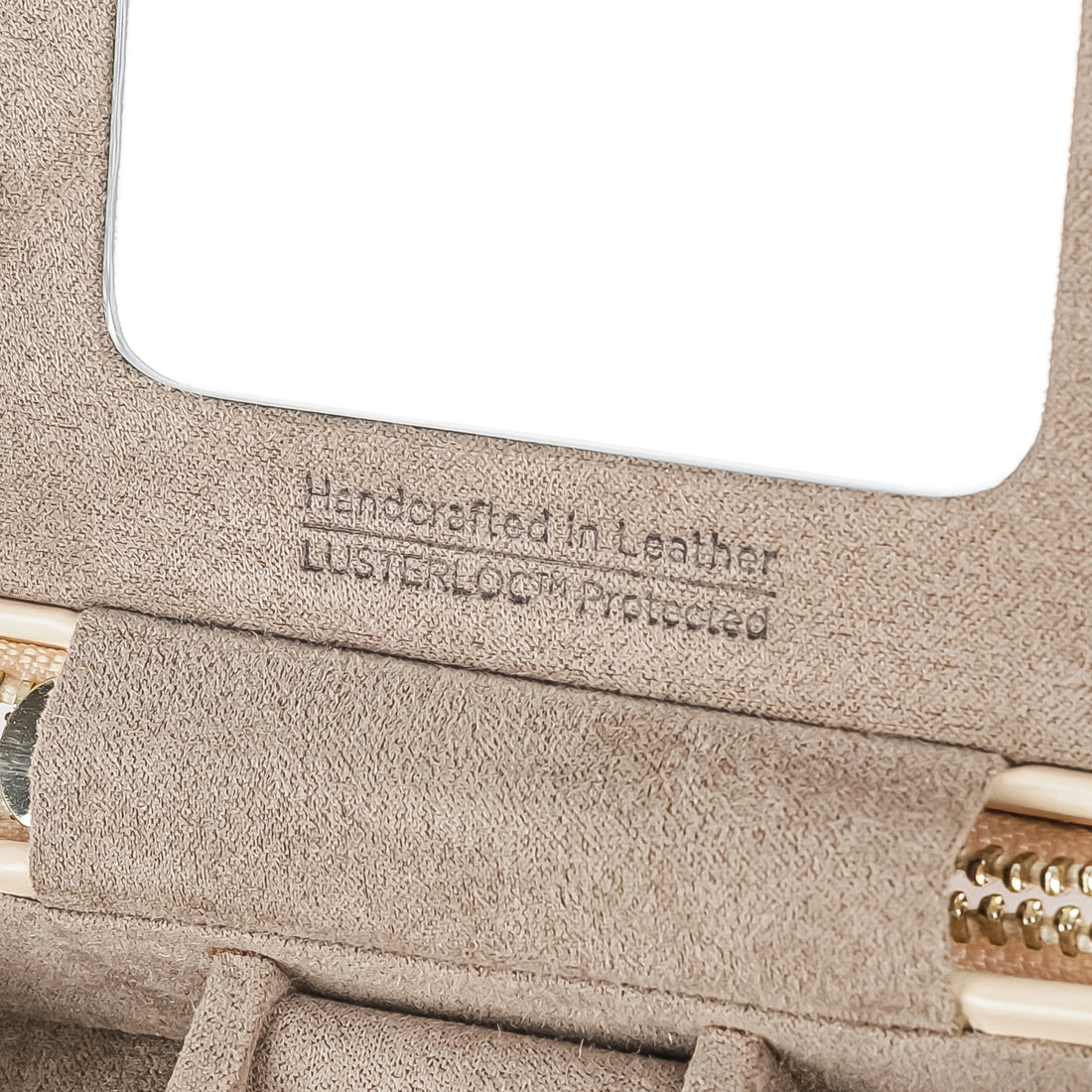 WOLF Caroline Zip Travel Case - Ivory Leather