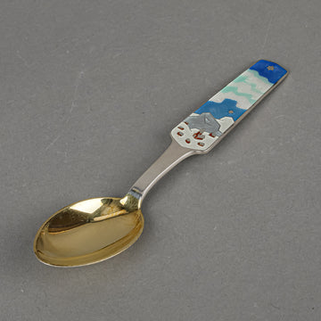 A.MICHELSEN Denmark Enamel Sterling Spoon - Xmas 1963
