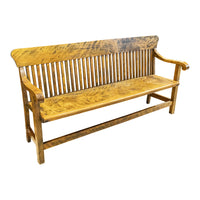 Vintage Ash Slat Back Bench