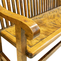 Vintage Ash Slat Back Bench