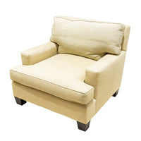 Baker Beige Upholstered Arm Chairs And Ottoman - Set of 2