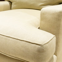 Baker Beige Upholstered Arm Chairs And Ottoman - Set of 2