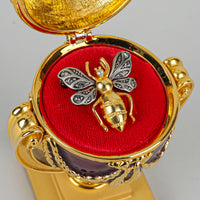 JOAN RIVERS Enamel Imperial Treasure Egg Box With Bee Pin