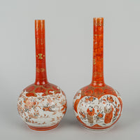 Japanese Hand Painted Kutani Ware Vases