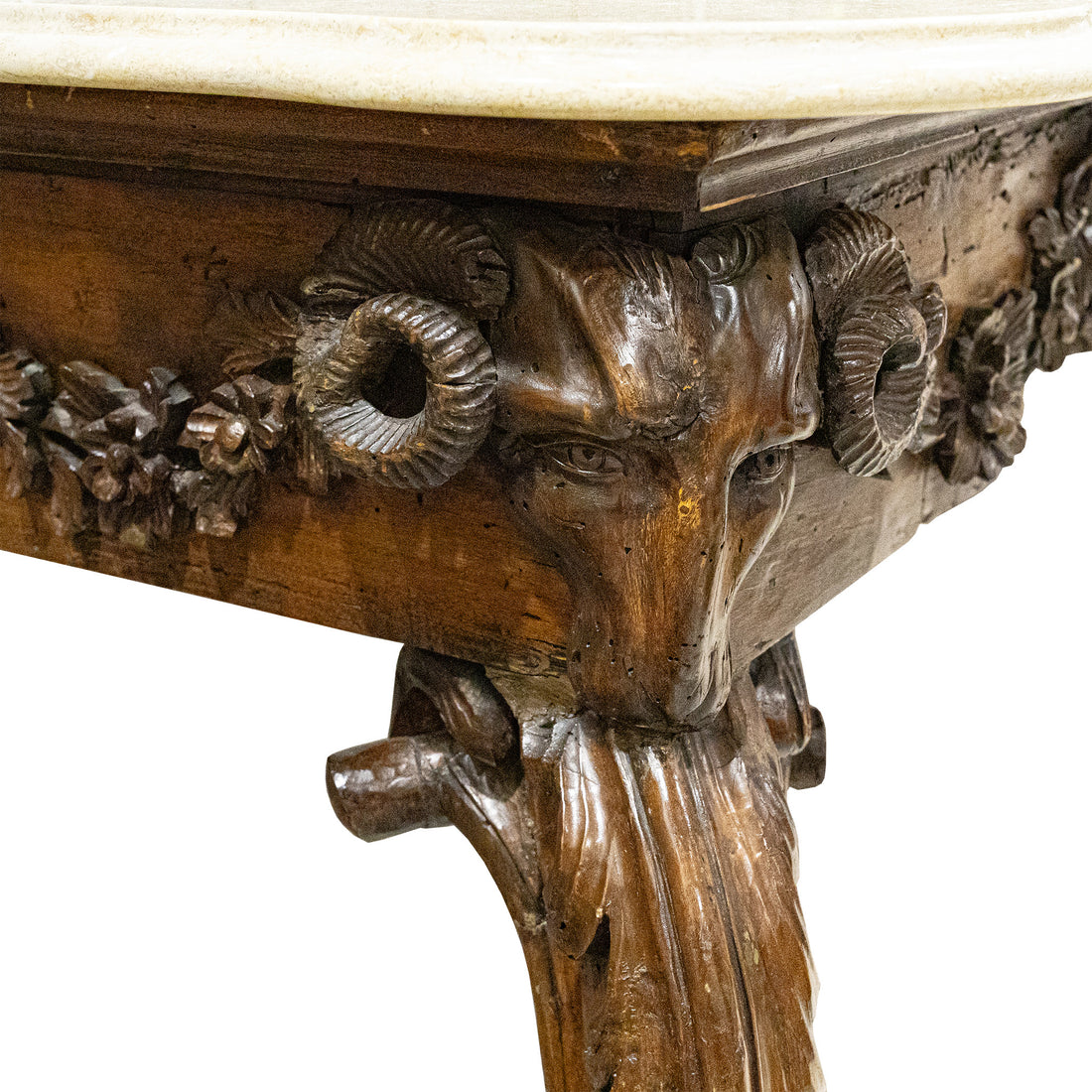 Vintage Renaissance Revival Walnut Wall Mount Console