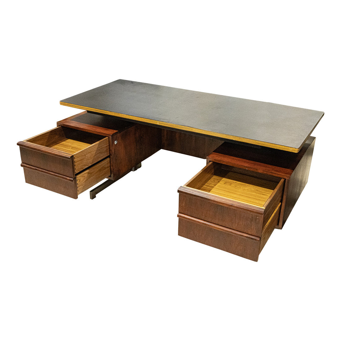 Platner Style Mid-Century-Modern Rosewood And Laminate Desk