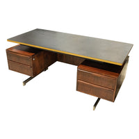 Platner Style Mid-Century-Modern Rosewood And Laminate Desk