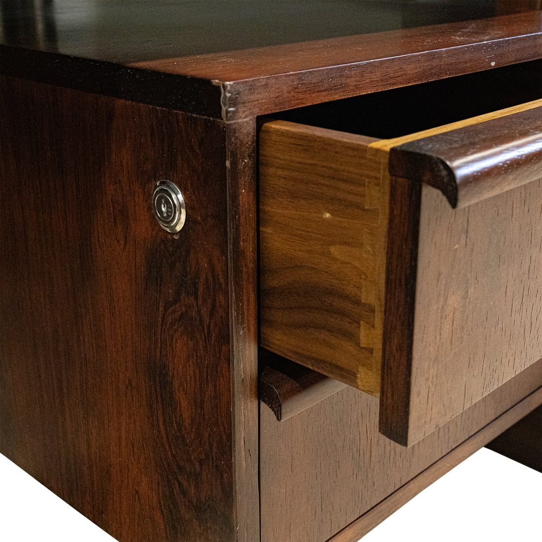 Platner Style Mid-Century-Modern Rosewood And Laminate Desk