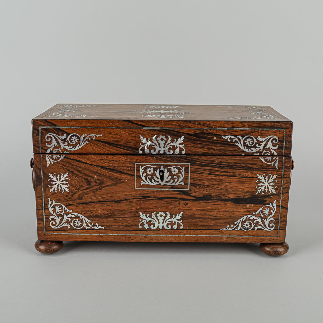 Regency Style Inlaid Rosewood Tea Caddy