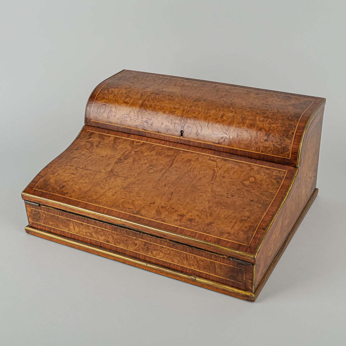 Antique Mahogany & Burled Walnut Writing Box