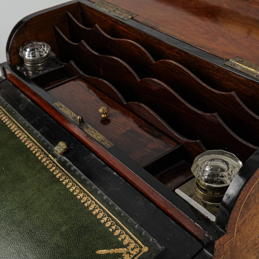 Antique Mahogany & Burled Walnut Writing Box