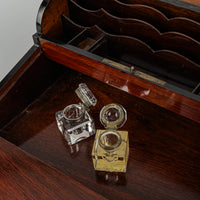 Antique Mahogany & Burled Walnut Writing Box