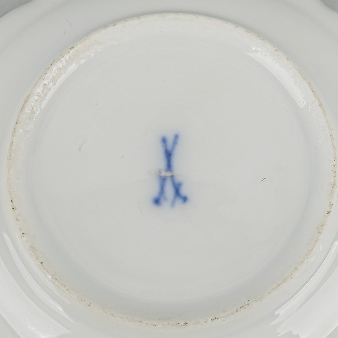 MEISSEN Coffee Cup & Saucer Hand Painted Love Story, Blue Panels