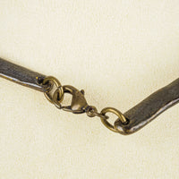 CECILE ET JEANNE Gold Plated Brass Torque Brutalist Disc Necklace