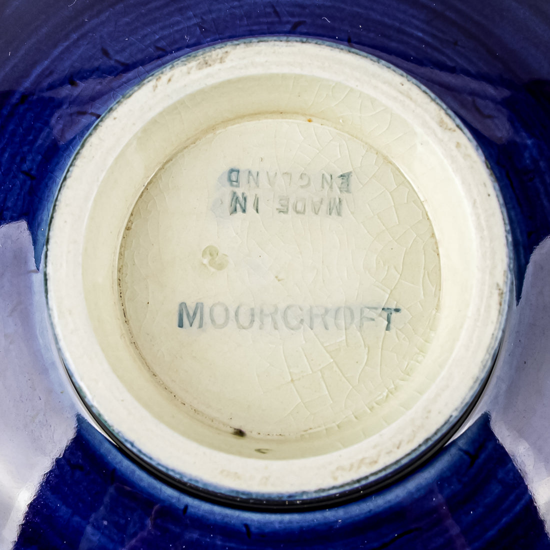 MOORCROFT Hibiscus Green/Blue Ground Footed Bowl
