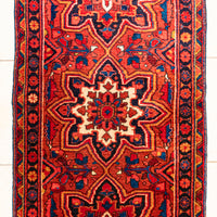 Hand Knotted Wool Heriz Persian Runner