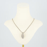 EFFY Sterling Silver and 18K Diamond Leaf Pendant Necklace