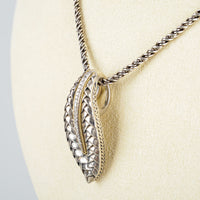 EFFY Sterling Silver and 18K Diamond Leaf Pendant Necklace
