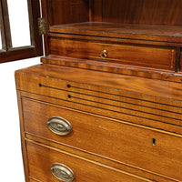 Antique Mahogany Georgian Style Bookcase With Drawers