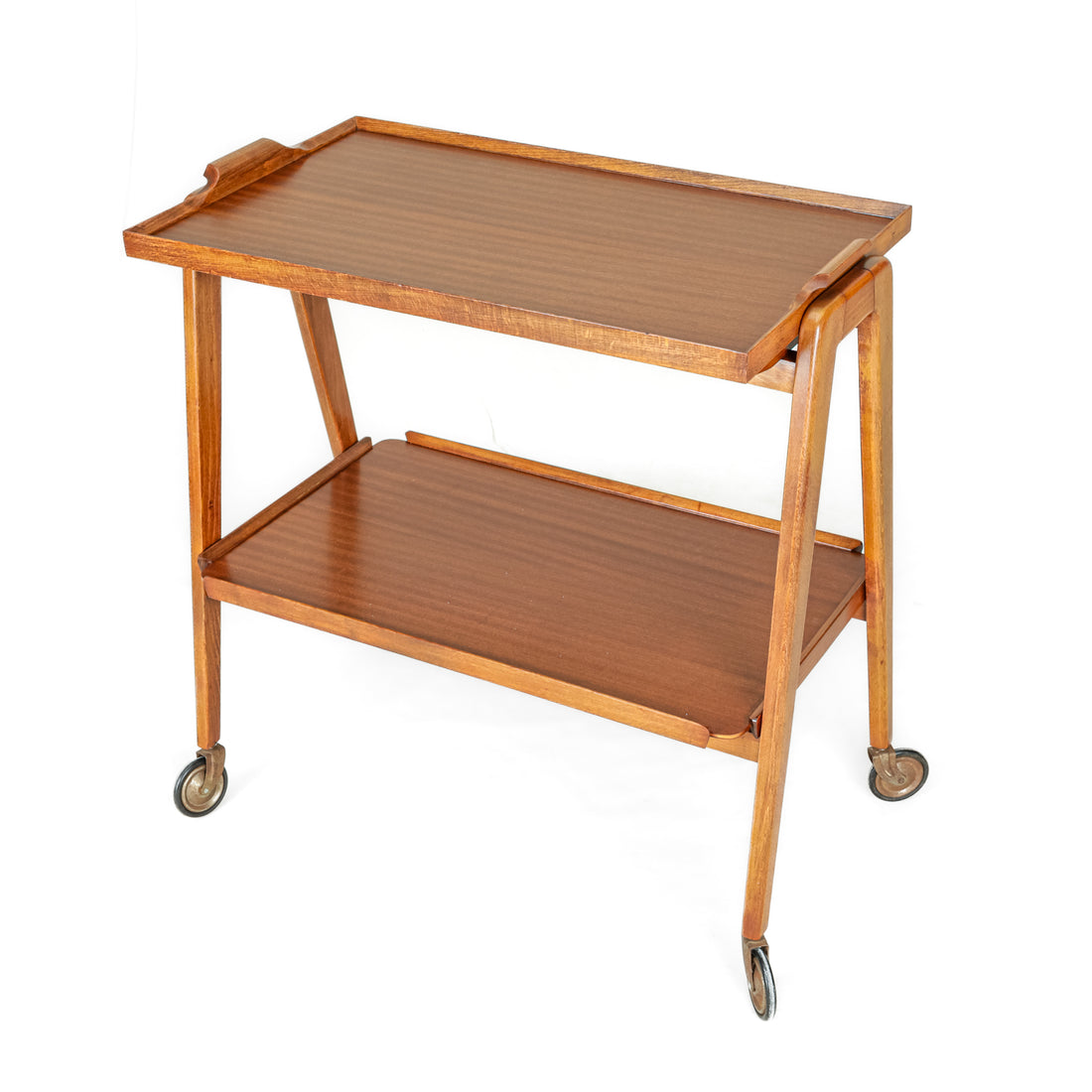 Vintage Mid-Century Modern Style Teak Drinks Cart