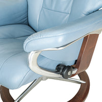 EKORNES Stressless Admiral Recliner And Ottoman - Blue Leather