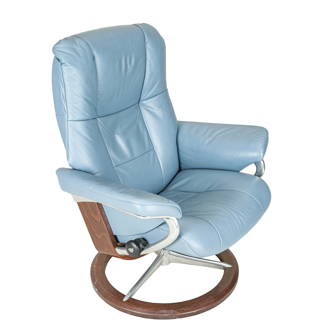 EKORNES Stressless Admiral Recliner And Ottoman - Blue Leather