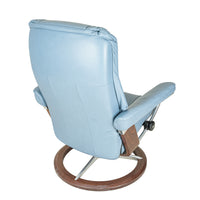 EKORNES Stressless Admiral Recliner And Ottoman - Blue Leather