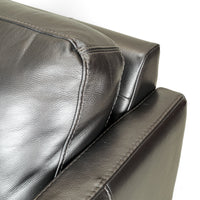 Metallic Charcoal Leather Modern Arm Chairs - Set of 2