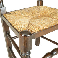 Oak Lancashire Chairs With Rush Seats - Set of 2