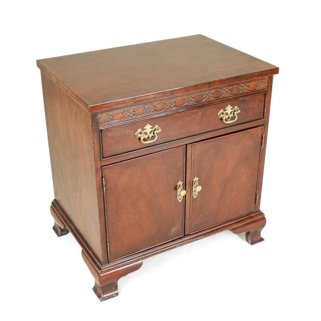 BAKER Mahogany Chippendale Style End Tables Set of 2