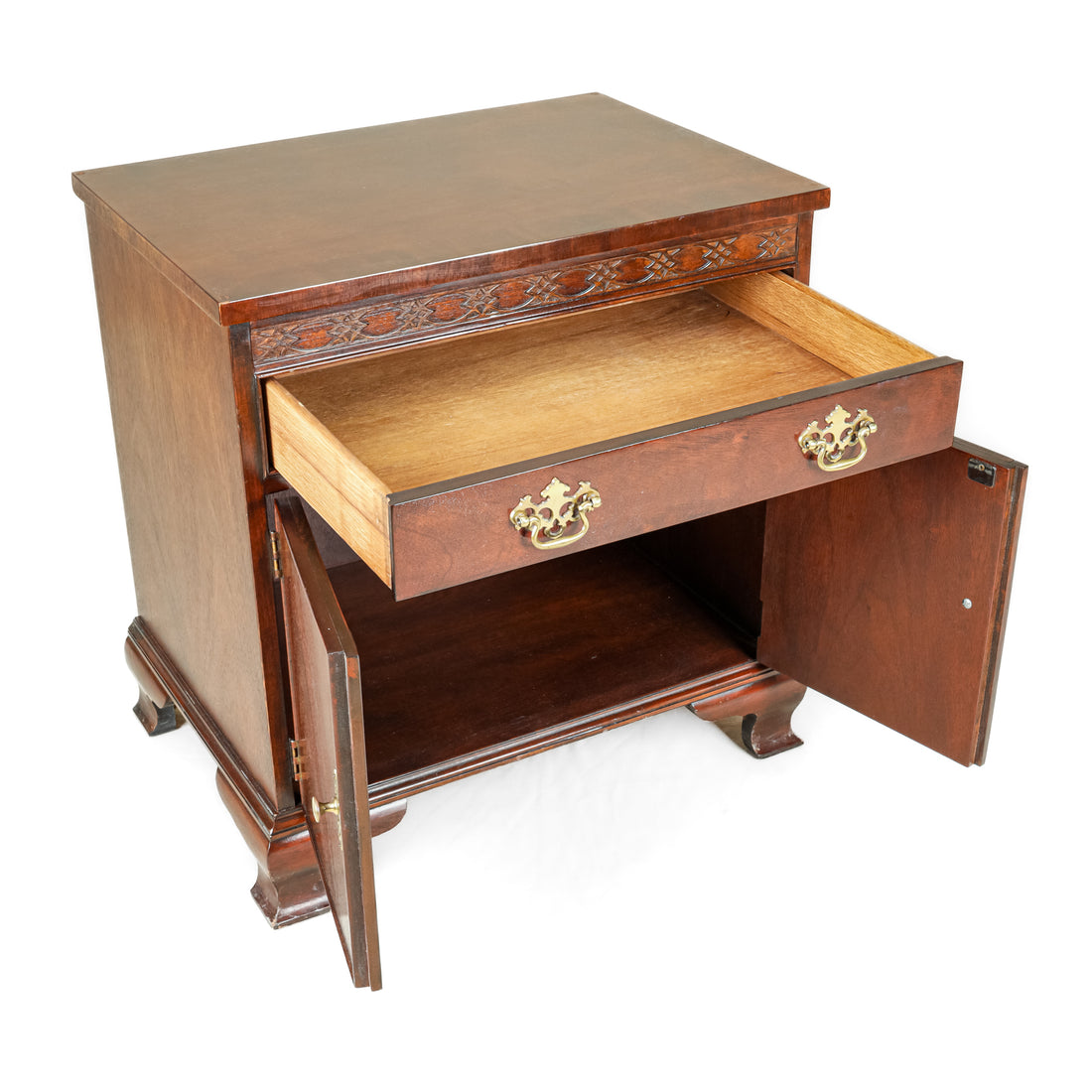 BAKER Mahogany Chippendale Style End Tables Set of 2