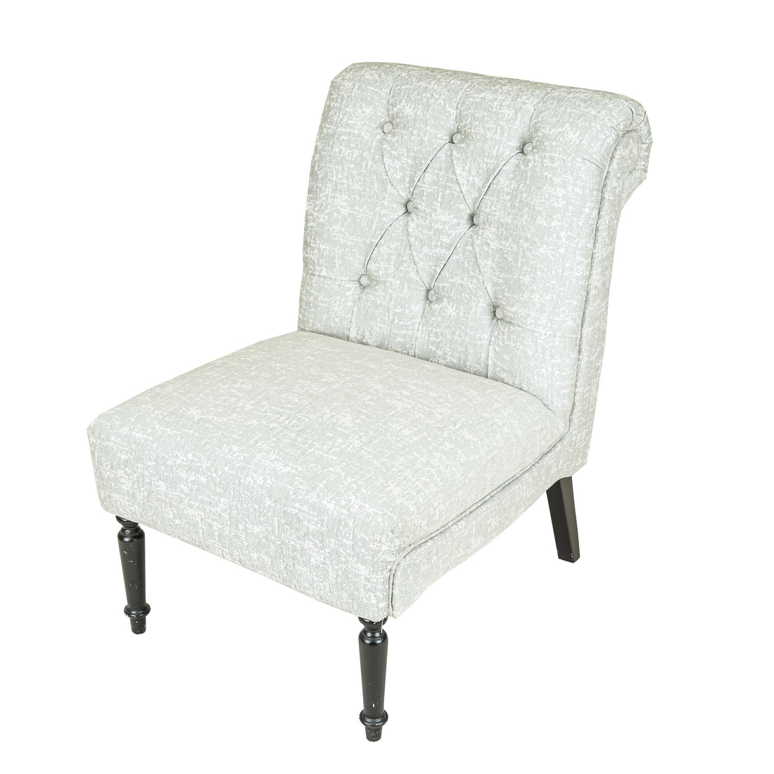 Grey Upholstered Slipper Chairs Set of 2