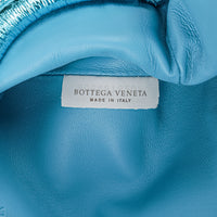 BOTTEGA VENETA Small Pouch - Metallic Blue Leather